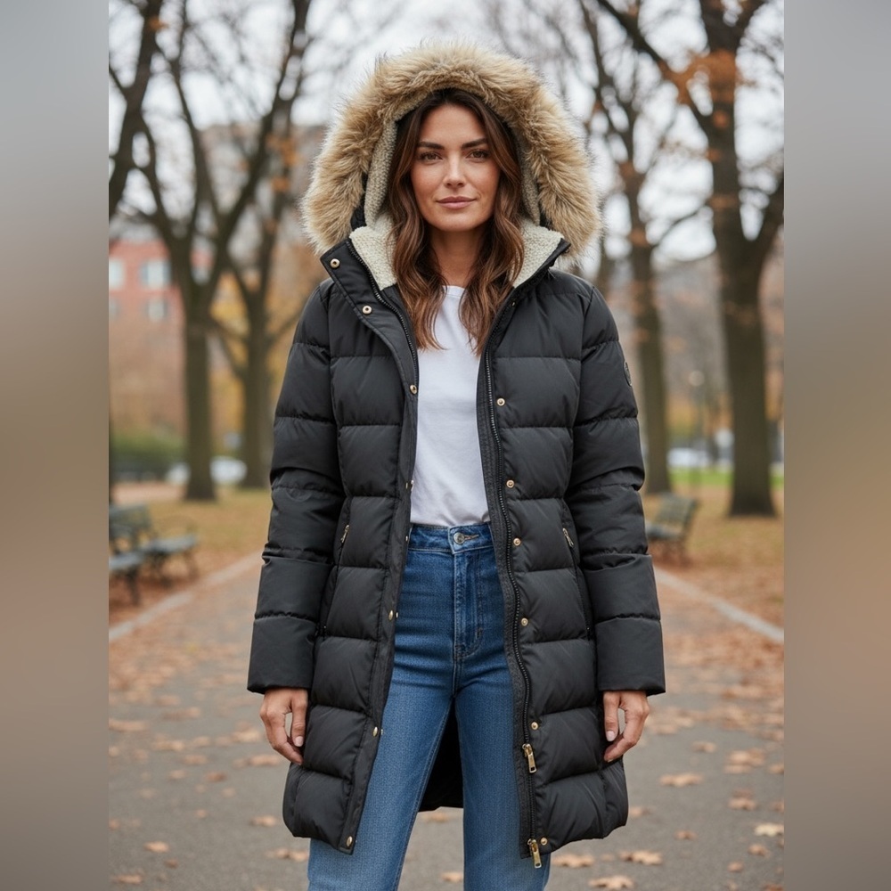 Ralph Lauren Black Label - Womans Dark Brown Puffer Coat - Size L
